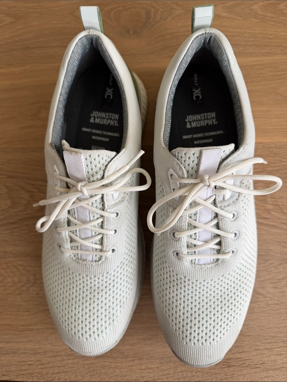 JOHNSTON & MURPHY GOLF XC4 WATERPROOF KNIT GOLF SHOES White Sage Green Size 9.5